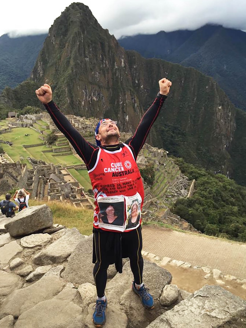 Carlo Tonini expresses jubilation at the Machu Picchu ruins