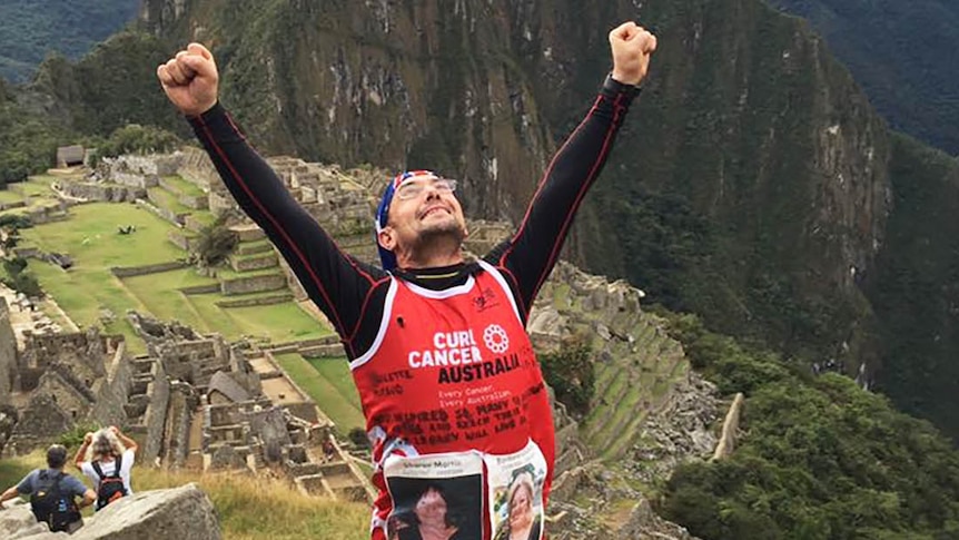 Carlo Tonini expresses jubilation at the Machu Picchu ruins