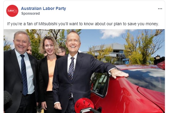 A Facebook ad from Labor featuring a picture of Bill Shorten