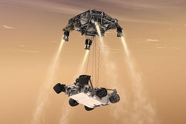 Artist's impression of Curiosity landing