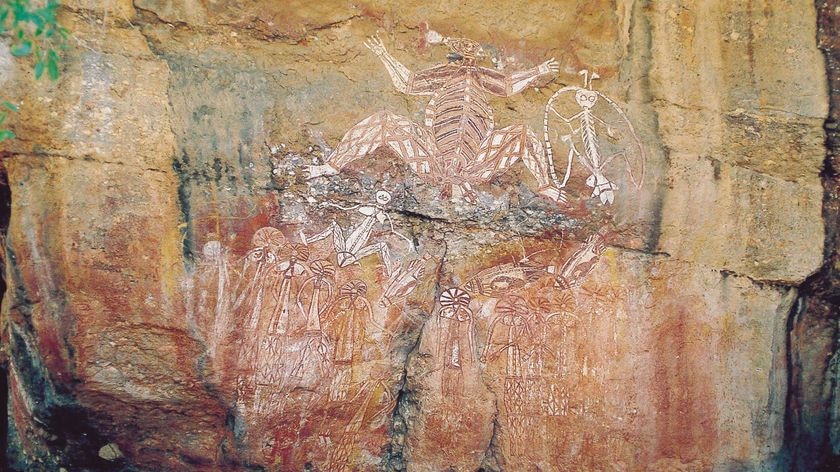 Ancient Aboriginal rock art at Nourlangie in the Kakadu National Park