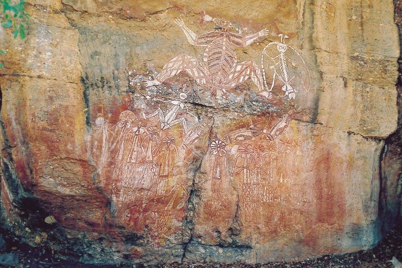 Ancient Aboriginal rock art at Nourlangie in the Kakadu National Park