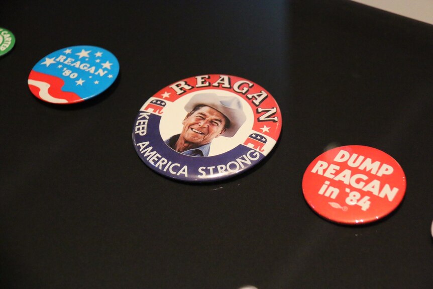 Ronald Regan campaign buttons.