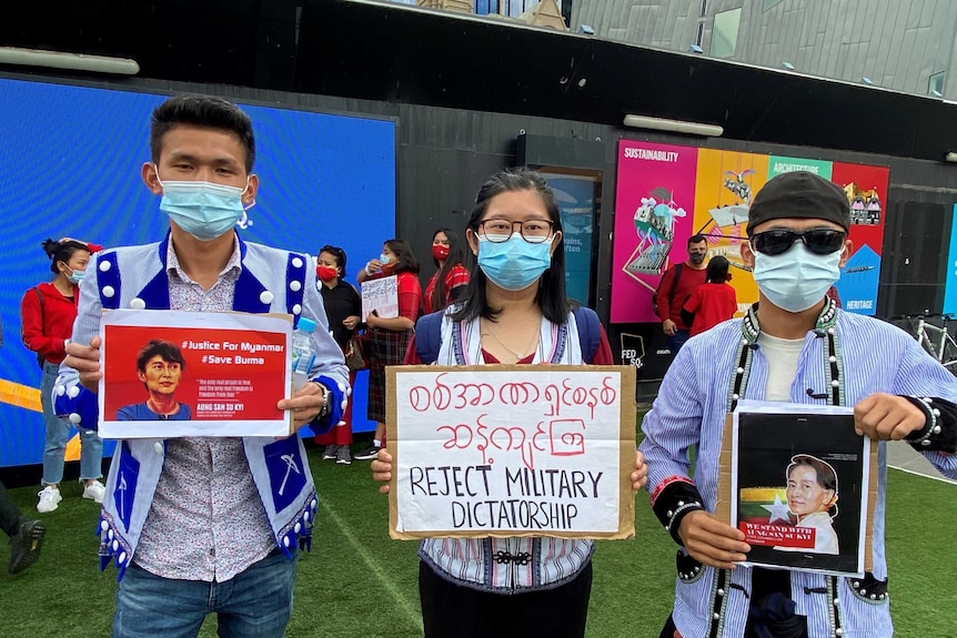 Mimi Marip at Melbourne Myanmar protest