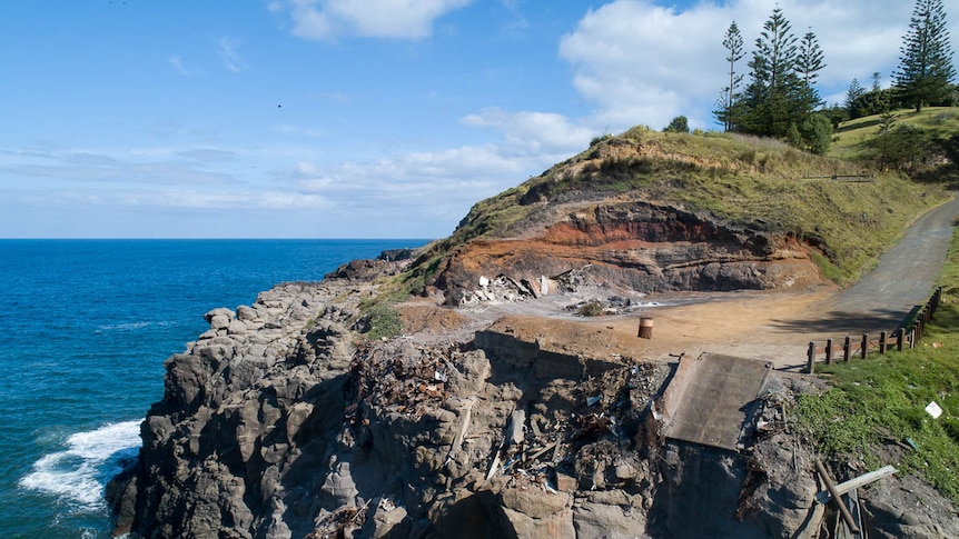 Until recently Norfolk Island residents disposed of used cars over this cliff at Headstone Point into the marine park below.
