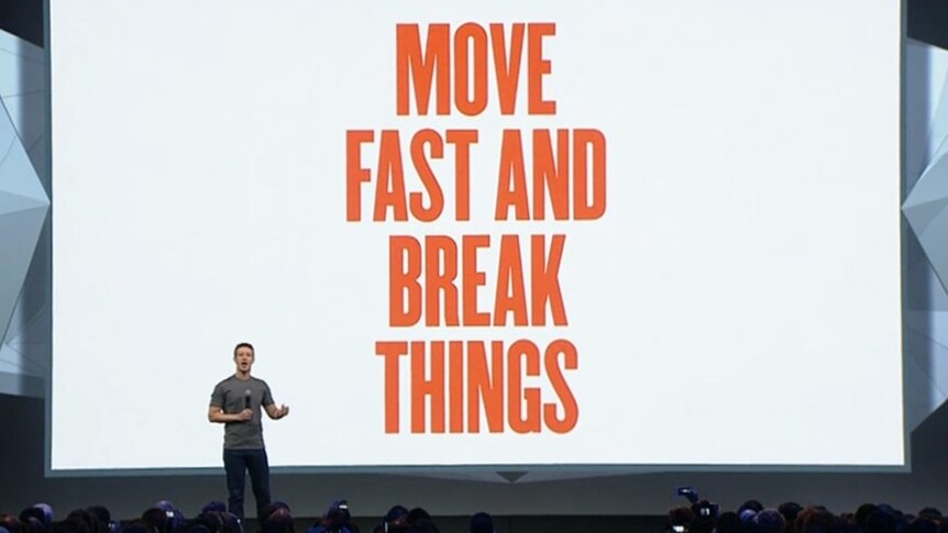 Facebook chief Mark Zuckerberg onstage at a conference in 2014.