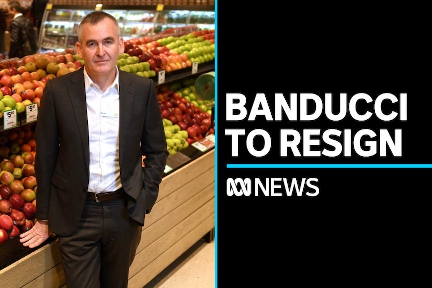 Banducci to Resign: Woolworths CEO standing in front of fresh food shelves