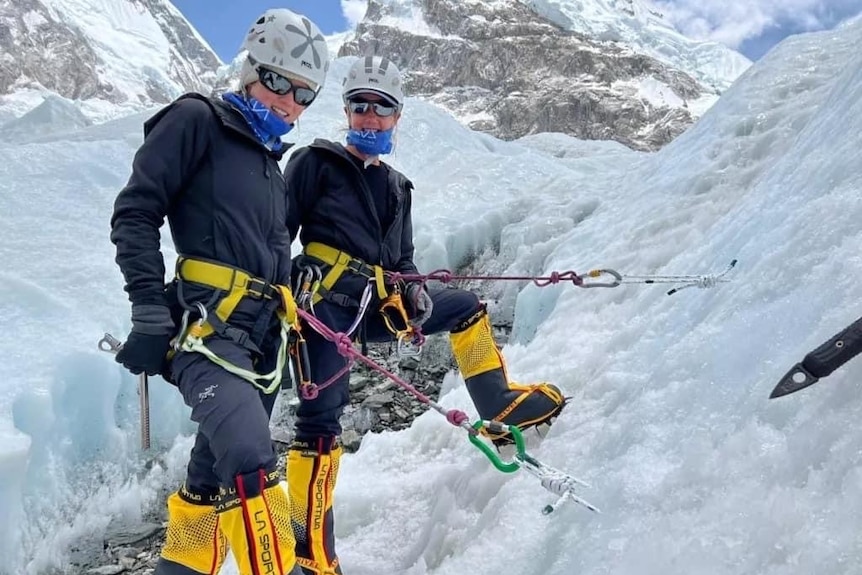 Gabby and her mother in the Himalayas.