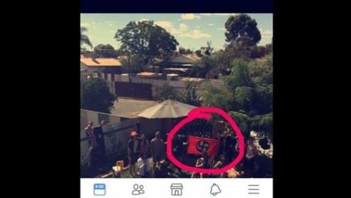 Screen grab of a Facebook post detailing Nazi imagery being displayed at an Australia Day party in Kalgoorlie.