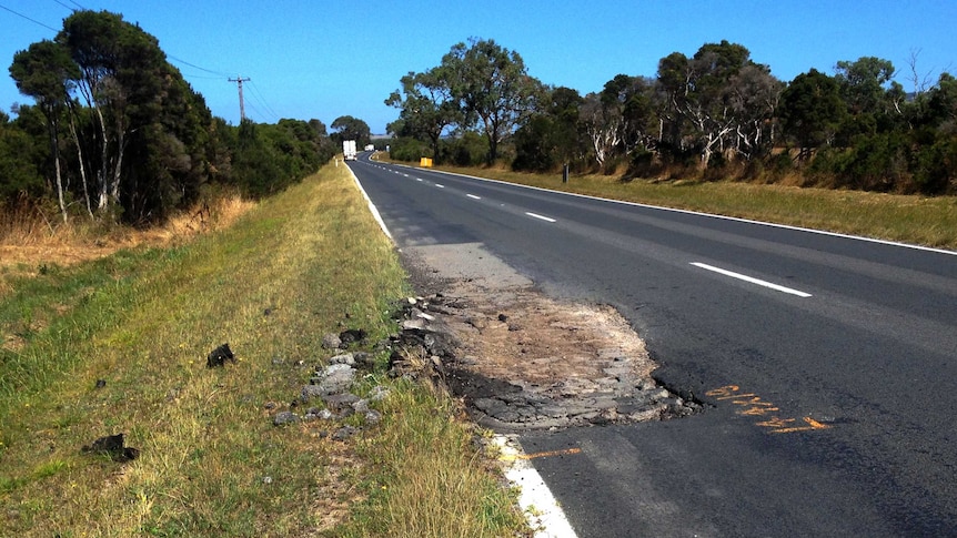 Regional Victorian road pothole