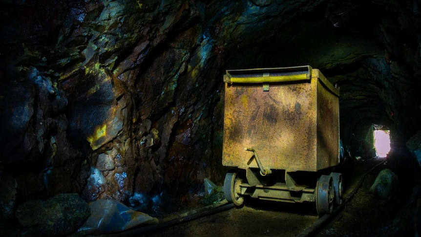 A cart inside the Dundas Extended Minerals mine