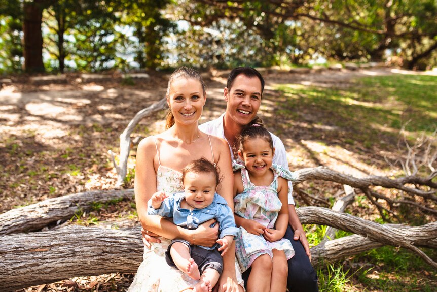 Family of four - Alexandra Parker, her husband Lachlan and their two children