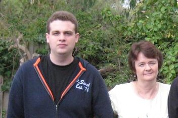 Lucas Taylor at home with his mother Judi Taylor taken in 2010.