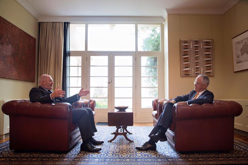 Prime Minister Malcolm Turnbull and the Governor-General Sir Peter Cosgrove