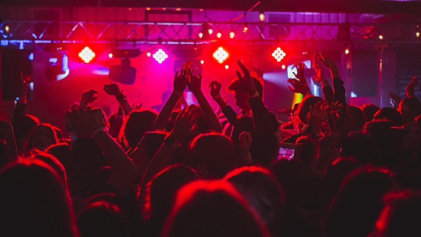 People dancing in a nightclub.