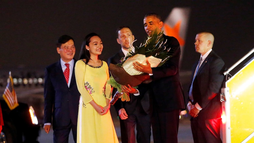 President Obama arrives in Vietnam