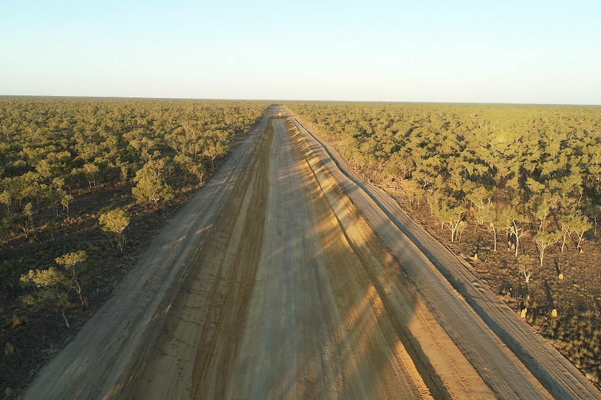 Image of land cleared on a remote cattle station in the Kimberley. The cleared land stretches towards the horizon.