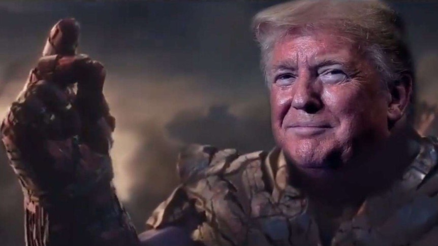 An image from a Trump campaign video portraying Donald Trump as Avengers villain Thanos.