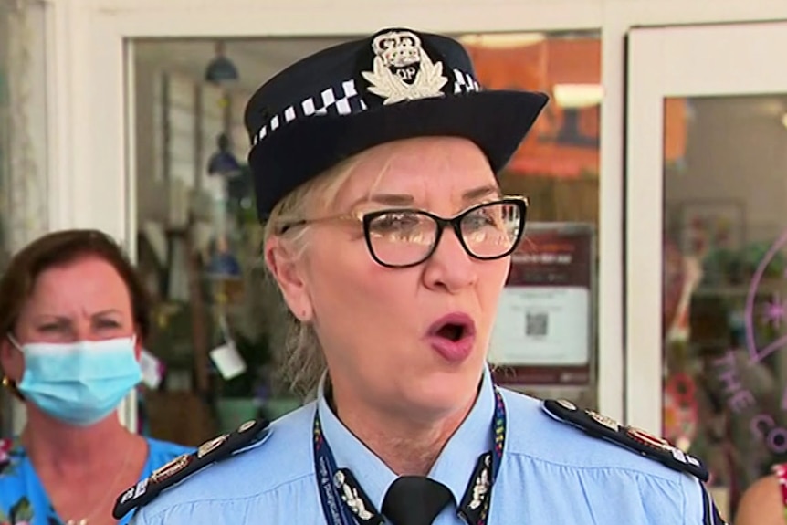 Queensland Police Commissioner Katarina Carroll speaks to the media.