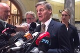 Bill English speaks to the media after John Key announced he was stepping down