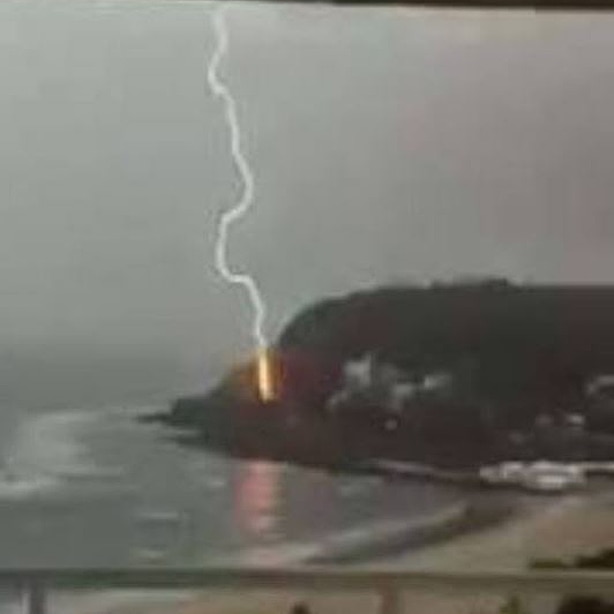 A lightning strike on Burleigh Heads