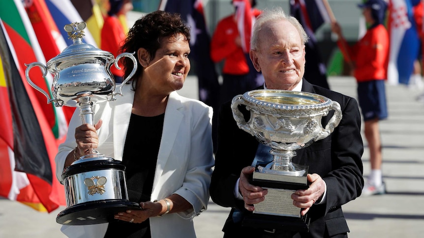 Evonne Goolagong-Cawley and Rod Laver at the Australian Open