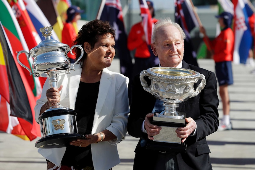 Evonne Goolagong-Cawley and Rod Laver at the Australian Open