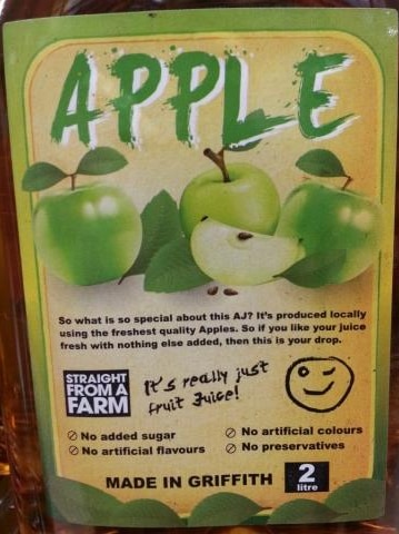 Apple juice from The Real Juice Company