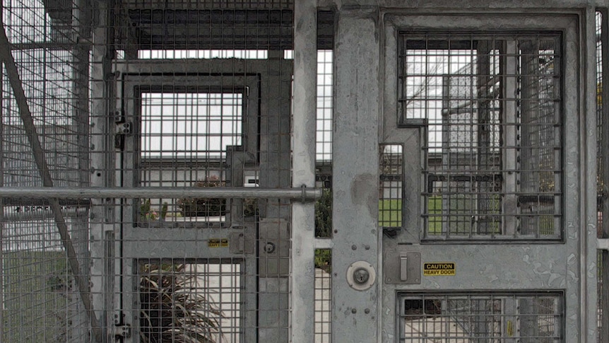 Exterior gate at Risdon prison, Tasmania.
