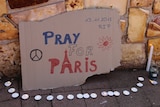 Pray for Paris sign from Darwin vigil