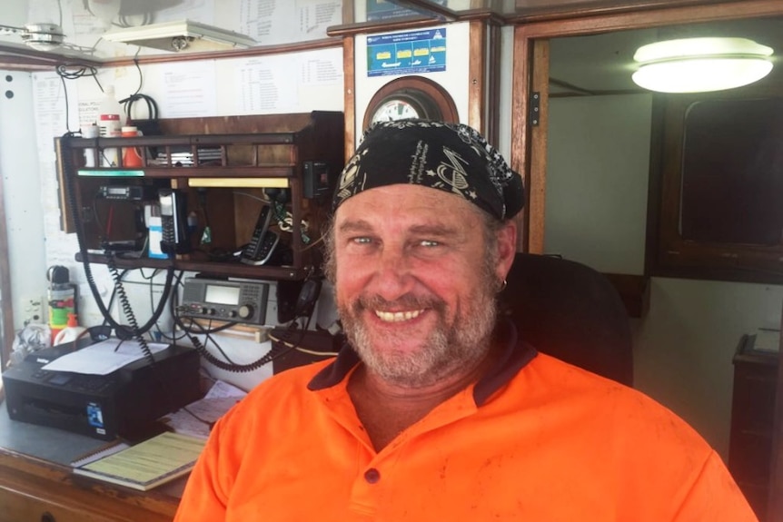 Trawler skipper Peter Hammond pictured in the wheelhouse of the fishing vessel, Gulf Bounty