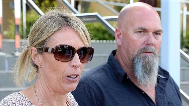 Peter Huntley and Jodie Huntley at Taree Local Court on Wednesday.