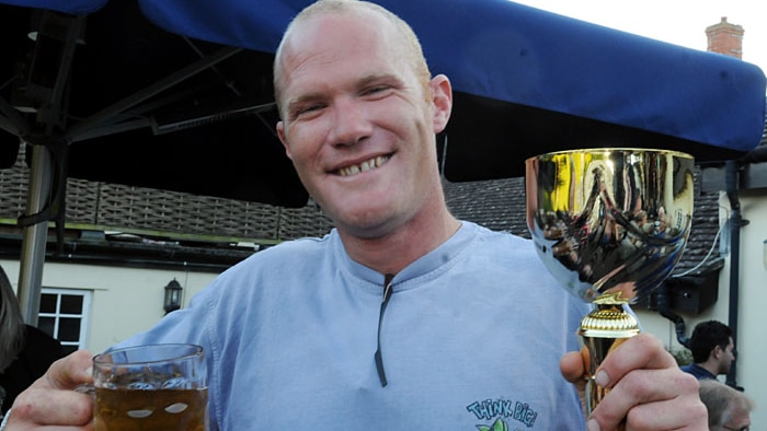 Oliver Farmer, winner of the world garlic-eating contest