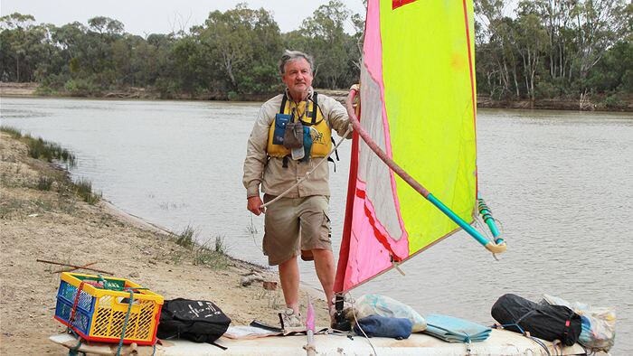 Rod McEwin thinks his trip is a first by windsurfer
