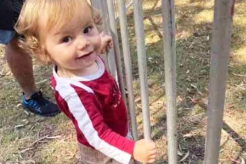 a boy toddler smiling into the camera