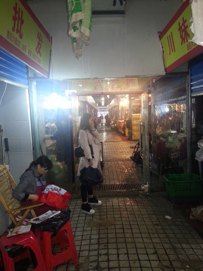 Huanan seafood market in Wuhan Oct 2014