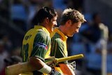 Michael Hussey and Michael Clarke after record sixth-wicket stand