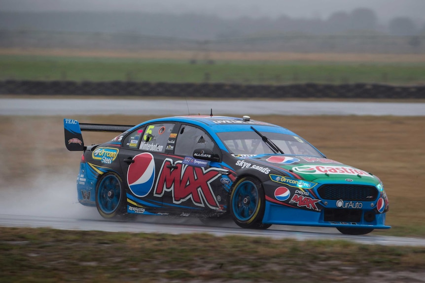 Mark Winterbottom came out on top on a wet track after the Symmons Plains practice rounds.