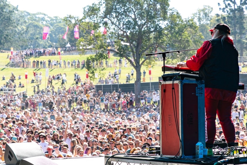 Unearthed winner Tones And I performing to a packed amphitheatre at Splendour IN The Grass, 19 July 2019