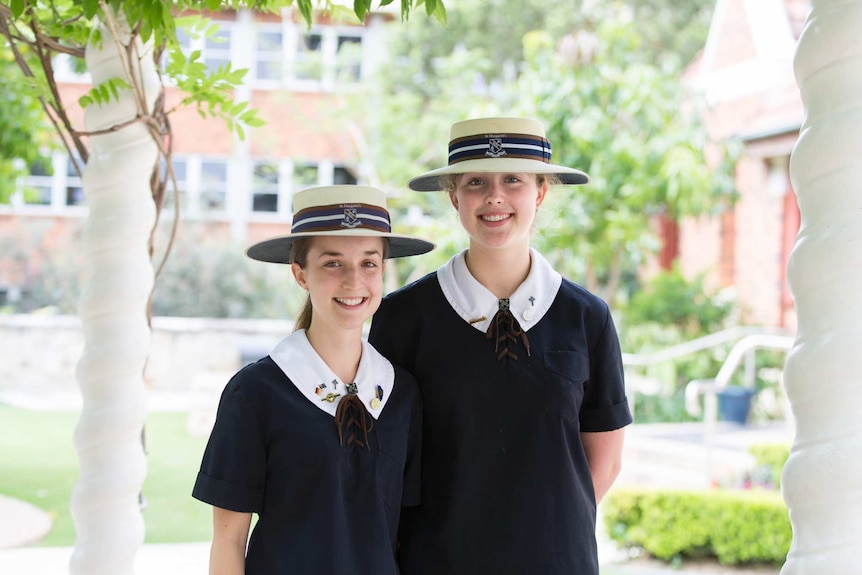 St Margaret's Anglican Girls School captains Xanthe Lowe-Brown and Annabel Garland