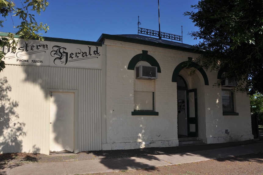 The Western Herald with its doors open in Bourke