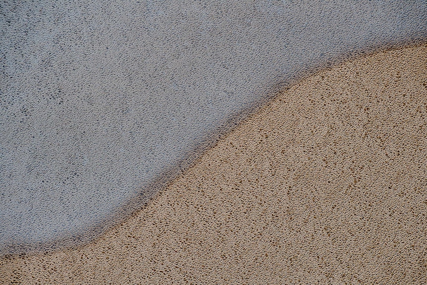 Blue salt on Lake Eyre sand.