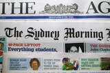 Mastheads of The Age, The Sydney Morning Herald and the Australian Financial Review, are pictured in Sydney on June 18, 2012.