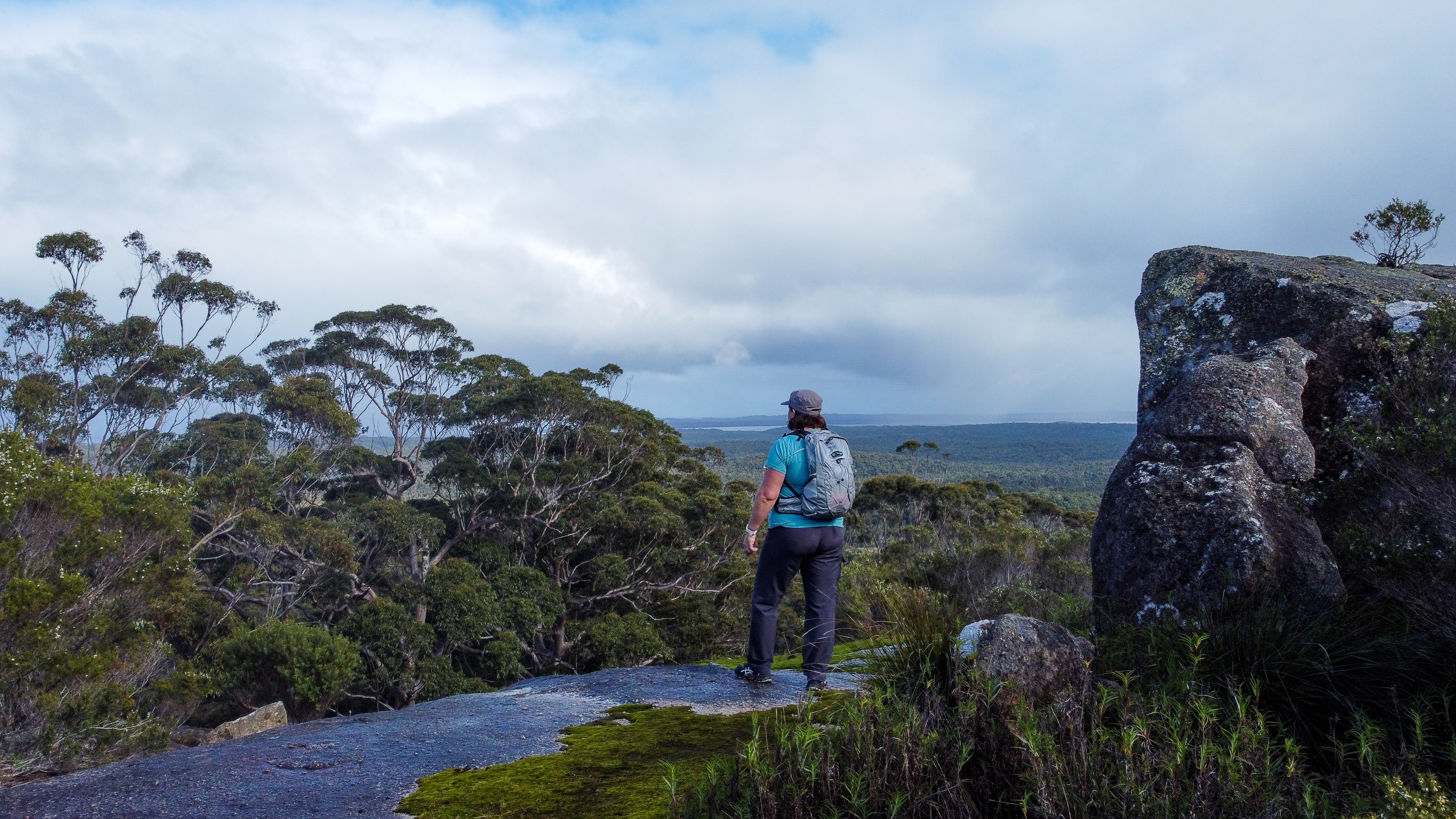 A woman on a mountain