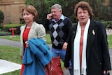 David Rixon's widow Fiona Rixon, his step-father Max Russell and his mother Gwen Russell