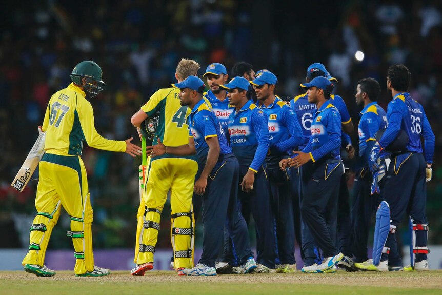Sri Lanka celebrates ODI win over Australia