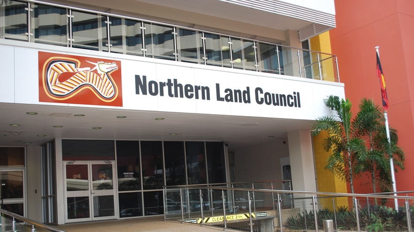 The front doors of Darwin's Northern land Council offices.