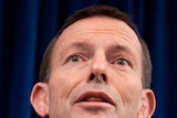 Opposition Leader Tony Abbott speaks at a media conference in Canberra