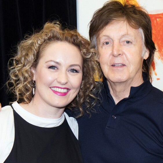Zan Rowe with Paul McCartney backstage in Melbourne recording Take 5 for triple j Mornings