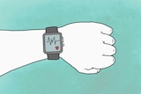 An illustration of an arm with a smartwatch.